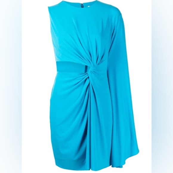 NWT Halston Women’s Daniela Jersey Side Twist Mini Dress in Blau in size 8 - Picture 1 of 9